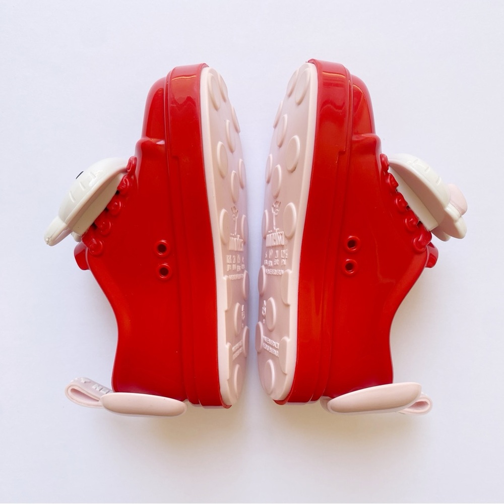 MINI MELISSA HELLO KITTY head red pink white jelly slip on sneakers shoes - Picture 6 of 9